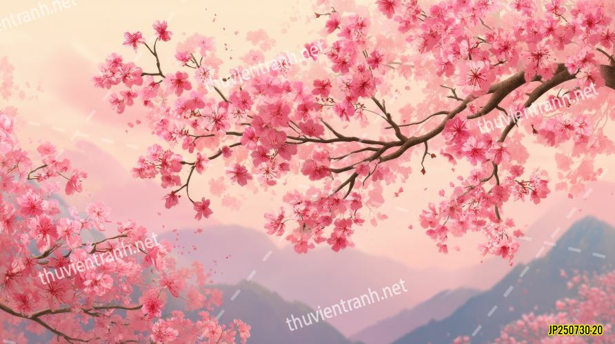 Tranh dán tường hoa phong cảnh  Nhật Bản-JP250730-20 - Tranh tường chất lượng cao